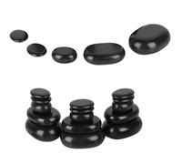 Generic Ensemble de 20 Pierres de Massage de Forme Ovale en Basalte Noir Hot Spa pour Massage des Pieds, adapté à un Usage Professionnel ou Domestique, Facile à Transporter et à Ranger, fabriqué en