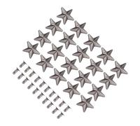 Generic Ensemble de 20 Rivets en Forme D'étoile, Argent Antique, Clous Durables à Cinq Points pour L'artisanat du Cuir et les Embellissements
