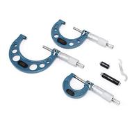 Generic Ensemble de 3 Micromètres en Acier à Roulement épais de Haute Précision pour Outil de Mesure du Diamètre Extérieur 0-75 Mm, Idéal pour un Usage Industriel