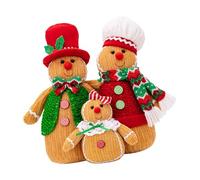 Generic Ensemble de 3 peluches en forme de bonhomme d'épices, compagnons câlins pour tous les âges