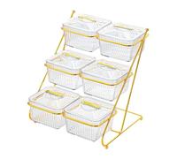 Generic Ensemble de 6 Bols de Service à Collations avec Couvercles, Récipient de Rangement pour Bonbons, Bol à Collations En PP et Fer pour Les Réunions, La S, Transparent
