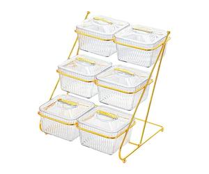 Generic Ensemble de 6 Bols de Service à Collations avec Couvercles, Récipient de Rangement pour Bonbons, Bol à Collations En PP et Fer pour Les Réunions, La S, Transparent