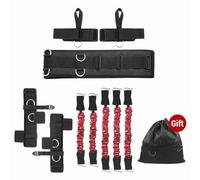 Generic Ensemble de Bandes de Résistance de Boxe TPE Entraîneur de Vitesse et d'agilité avec Manchon de Protection 5 Cordes de Résistance Sangles de Taille de Poignet et de Cheville Réglables pour