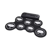 Generic Ensemble de Batterie électrique pour Enfants, Tapis de Pratique Musicale Portable avec Haut-parleurs Intégrés, Idéal pour une Utilisation à la Maison et en Extérieur, Motif Blanc