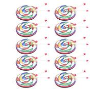 Generic Ensemble de Batterie en Forme de Sucette pour Enfants, Tambourins Colorés pour le Plaisir du Rythme Musical, 10 Instruments en Plastique Brillant pour L'éducation de la Petite Enfance