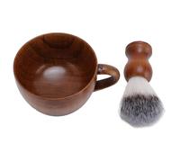 Generic Ensemble de Blaireaux de Rasage, Poils en Nylon Doux, Bol en Bois, Kit de Toilettage pour Hommes, Usage en Voyage et au Travail