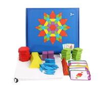Generic Ensemble de Blocs de Motifs en Bois Innovants, Puzzle de Forme Géométrique de 155 Pièces, éducation Précoce, Divertissement éducatif, Matériau en Bois de qualité Supérieure, pour Apprendre et