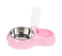 Generic Ensemble de Bols pour Animaux domestiques, Bols Polyvalents pour Chiens et Chats, Distributeur d'eau Inclus, Rose