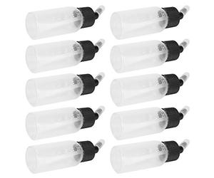 Generic Ensemble de Bouteilles D'aérographe de 30ml, 10 Supports de Peinture Durables pour Pistolets de Pulvérisation à Siphon à Double Action, Bouteilles Vides à échelle Transparente