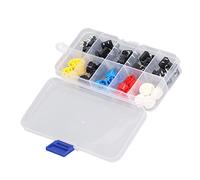 Generic Ensemble de Boutons Poussoirs Ronds avec Capuchons, Fonctionnement Flexible, Longue Durée de Vie, pour les Amateurs de Bricolage électronique, 25 Pièces, 12x12x7,3mm