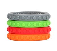 Generic Ensemble de Bracelets de Dentition en Silicone pour bébé, 4 Pièces, Jouet de Bracelet à Mâcher pour bébé, Jouets de Dentition Réfrigérables Résistants à la Chaleur pour Soulager les