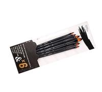Generic Ensemble de Brosses à Aquarelle, Ensemble de Pinceaux en Acrylique pour Une Poignée en Bois Professionnelle Multifonction Facile Durable pour 6 Morceaux d'artistes (Langue de Chat)