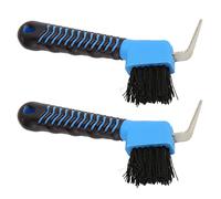 Generic Ensemble de Brosses à Sabots de Cheval, 2 Pièces, Outil de Nettoyage Multifonctionnel avec Poignée Souple pour écurie de Cheval, Bleu