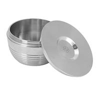 Generic Ensemble de Capsules de café Réutilisables avec Brosse Cuillère, pour Cafetière Série DP1-CN (W), Matériau en Acier Inoxydable, 3 Pièces