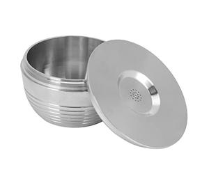 Generic Ensemble de Capsules de café Réutilisables avec Brosse Cuillère, pour Cafetière Série DP1-CN (W), Matériau en Acier Inoxydable, 3 Pièces