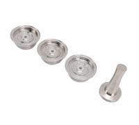 Generic Ensemble de Capsules de café Réutilisables en Acier Inoxydable, 3 Pièces, avec Doseur et Brosse, pour un café Délicieux à Tout Moment