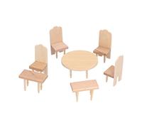 Generic Ensemble de Chaises de Table à Manger Miniatures pour Maison de Poupée, Jouets éducatifs de Simulation de Style Classique Exquis pour la capacité Pratique des Enfants pour Le Salon et Les