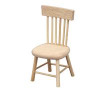 Generic Ensemble de Chaises en Bois pour Maison de Poupée, Chaises Miniatures élégantes 1:12 pour la Décoration de la Maison et Le Jeu, 6 Unités en Bois de Bouleau (Plaine)