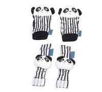 Generic Ensemble de Chaussettes Hochet pour bébé avec Hochets de Poignet en Peluche pour Nourrissons de 0 à 1 Ans, Jouet éducatif Animal Noir et Blanc (Type A)