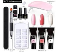 generic Ensemble de Colle pour Extensions D'Ongles, 11 Pièces, 15ml, 3 Couleurs, Lime à Ongles, Brosse, Kit D'outils pour Salon à Domicile