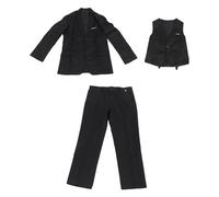 Generic Ensemble de Costume 3 Pièces ajusté pour Hommes, Poche Poitrine, Style Coréen, Blazer à Bouton Unique, Gilet, Pantalon, Doux pour la Peau, Travail de Bureau (3XL)