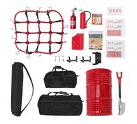 Generic Ensemble de Décoration de Voiture sur Chenilles RC à L'échelle 1:10, Accessoires de Véhicule Tout-Terrain Réalistes pour Une Apparence Améliorée, Comprend des Sacs, Un Réservoir de (Black)