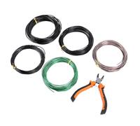 Generic Ensemble de Fils D'entraînement pour bonsaï en Aluminium anodisé, Durable et Flexible pour la Mise en Forme des Bonsaïs, Comprend 5 Rouleaux de 1,0 Mm, 1,5 Mm, 2,0 D'épaisseur et un -fil de