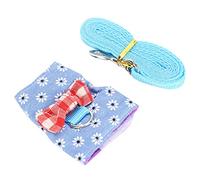 Generic Ensemble de Gilet de Laisse pour Animaux de Compagnie pour Petits Animaux, Gilet en Tissu Denim Doux, à Boucle de Crochet Réglable avec D Robuste pour Lapin, Hamster, Cochon d'Inde (S)