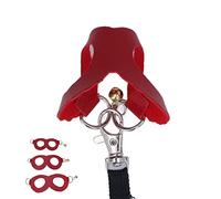 Generic Ensemble de Gilet Harnais pour Hamster en Cuir Souple avec Cloches, Facile à Porter pour la Marche des Rats, Fournitures pour Animaux de Compagnie (Rouge)