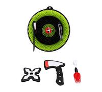 Generic Ensemble de Jeu de Cible de Lancer de Hache pour Le Plaisir Intérieur et Extérieur, Conception Portable et Sûre pour Les Réunions de Famille et Le Camping (Green)