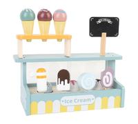 Generic Ensemble de Jeu de Crème Glacée en Bois, Jouet éducatif Interactif pour Garçons et Filles pour Cultiver L'imagination et Les Compétences Sociales, étagère D'exposition en Bois de Hêtre
