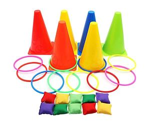 Generic Ensemble de Jeux de Carnaval, Anneaux de Lancer de Cône de Signalisation en Propylène de qualité Supérieure pour Les Sports de Plein Air, pour Les Jeux en Famille, L'entraînement de la