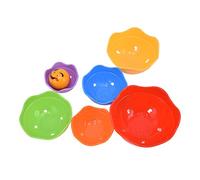 Generic Ensemble de Jouets de Bain à Gobelets Empilables Colorés pour bébé, Gobelets de Douche éducatifs avec Cloche, Matière Plastique Sûre, 6 Différents pour Le Développement de la motricité Fine,
