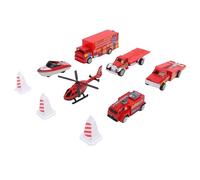 Generic Ensemble de Jouets de Camion de Pompier, Anniversaire Naturel Présent 6 Jouets pour Enfants Fire Car League pour la Maison (Rouge)