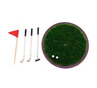 Generic Ensemble de Mini-golf pour Maison de Poupée à L'échelle 1/6 et 1/12, Tapis D'entraînement Miniature pour Putter