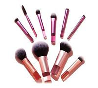 Generic Ensemble de Mini Pinceaux de Maquillage, Poils en Fibres Souples pour une Application de Maquillage Impeccable pour la Maison et les Voyages, 10 Pièces