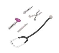 Generic Ensemble de Mini Stéthoscope pour Maison de Poupée, Modèle de Simulation Exquis pour Maison de Poupée 1:12, Matériau en Alliage, Conception de Simulation, Accessoire de de