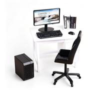 Generic Ensemble de Modèles de Bureau Miniatures Complet avec Accessoires pour Un Jeu Créatif et des Scènes Imaginatives de Couleur Blanche