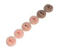 Generic Ensemble de Modèles D'oreille en Silicone pour la Pratique du Perçage, Modèles D'oreille Humaine Réalistes, 3 Paires D'affichage de Support en Acrylique en Silicone Souple