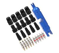 Generic Ensemble de Noyaux de Valve de Vélo avec Adaptateurs de Valve Américains et Français, Bouchons de Buse d'air Anti-Fuite pour Utilisation Cycliste et Automobile, 26 Pièces