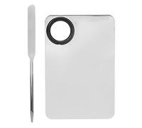 Generic Ensemble de Palette de Spatules de Maquillage Palette de Mélange Délicate Inclinée pour le Mélange de Fond de Teint pour Maquilleur et Artiste D'ongles Couverture en Cuir PU en Acier