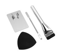 Generic Ensemble de Palettes de Mélange de Maquillage Polyvalentes, 4 Pièces, avec Spatule à Plateau en Acier Inoxydable et éponge Noire pour un Usage Domestique