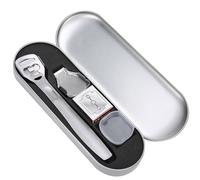 Generic Ensemble de Pédicure Exfoliant Efficace pour les Pieds, en Acier Inoxydable pour L'élimination des Peaux Mortes, Processus de Traitement Thermique Sous Vide (Ensemble de rabot à pied argenté)
