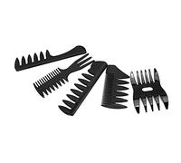 Generic Ensemble de Peignes à Tête D'huile pour Hommes, Peignes de Coiffure Professionnels avec Dents Larges pour Usage en Salon et à la Maison, 5 Pièces, Matériau ABS Durable
