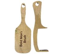 Generic Ensemble de Peignes et de Brosses sans Poils en Bois pour Homme Chauve, pour un Usage Quotidien Pratique et des Farces Hilarantes au Bureau, 2 Pièces (Ensemble de brosses à peigne)