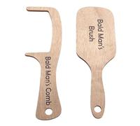 Generic Ensemble de Peignes Fantaisie pour Homme Chauve, pour un Toilettage Amusant et une Idée Cadeau Unique, en Bois de Pin, 2 Pièces