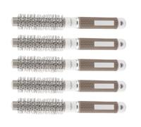 Generic Ensemble de Peignes Ronds à Poignée Antidérapante, Brosses Rondes à Dents en Nylon Flexibles pour un Peigne à Cheveux et un Massage Efficace du Cuir Chevelu, 5 Tailles de Fer à Friser, Rond