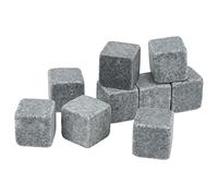 Generic Ensemble de Pierres à Whisky en Granit, Pierre à Glacée pour Whisky, Gin, Vin, Vodka avec Sac en Flanelle, Ensemble de à Glace (9)