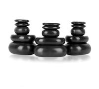 Generic Ensemble de Pierres de Forme Ovale en Basalte pour Spa, pour Massage Professionnel des Pieds, 20 Pierres Chaudes Noires pour Thérapie de Massage, Adaptées au Spa à Domicile