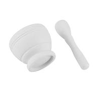 Generic Ensemble de Pilon à Mortier à épices en Plastique PP Solide et Léger pour écraser L'ail et les Pilules à la Maison et à L'apothicaire 11x9 Cm (WHITE)
